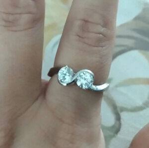 Women's Infinity Ring Stainless Steel Hypoallergenic CZ Faux Diamond Ring